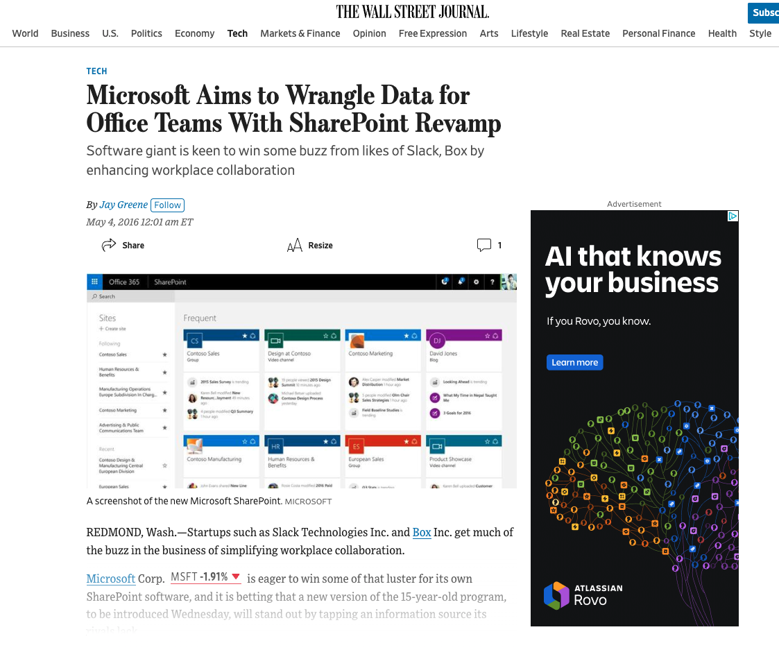 Wall Street Journal feature